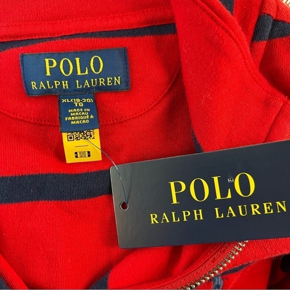 POLO Ralph Lauren Boys XL (18-20) Zip Up Long Sleeve Shirt NWT - Picture 3 of 11